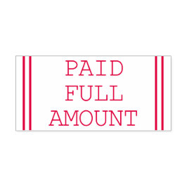 Carimbo simples de borracha "QUANTIA DE CHEIO PAGO