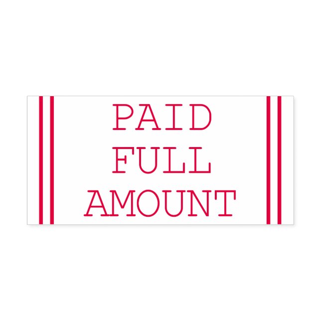 Carimbo simples de borracha "QUANTIA DE CHEIO PAGO (Design)