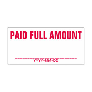 Carimbo simples de borracha "QUANTIA DE CHEIO PAGO