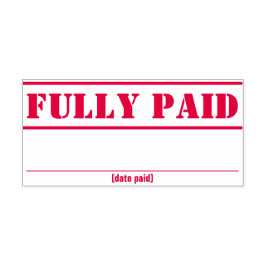 Carimbo simples de borracha "totalmente pago"