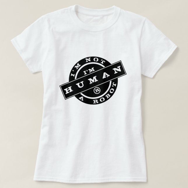 Carimbo, T-Shirt Não sou Robô, sou Humano (Frente do Design)