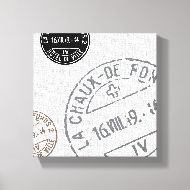 Carimbos Vintage... canvas esticada (Frente)