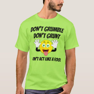 carinha engraçada sarcástica verde T-Shirt