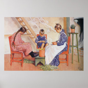 Carl Larsson descascaram o poster da aguarela das