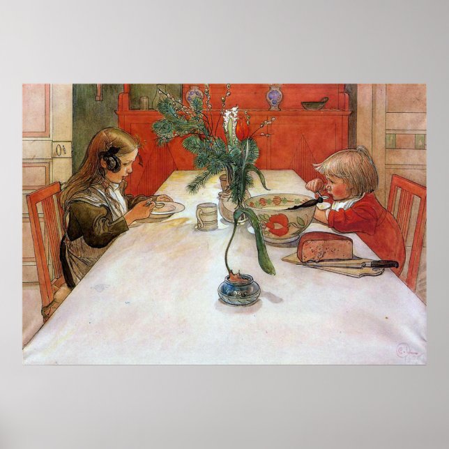 Carl Larsson Evening Meal Poster Fine Art Impressã (Frente)