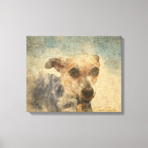 Carlos B. Cão Chihuahua Canvas de Aquarela