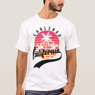 Carlsbad, Califórnia Retro Sunset Men's T-Shirt