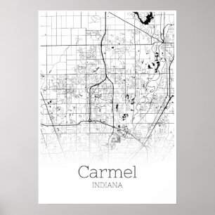 Carmel Map - Indiana - Poster do mapa municipal