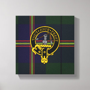 Carmichael Scottish Crest e Tartan Canvas