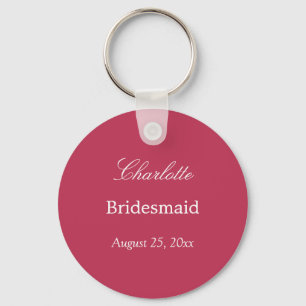 Carmine Magenta Bridesmaid Obrigado Chaveiro