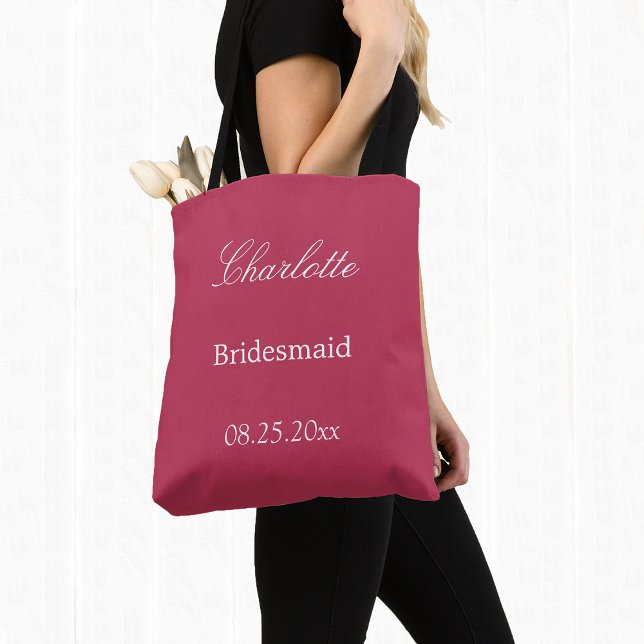 Carmine Magenta Bridesmaid Tote Bag (Criador carregado)