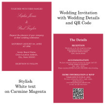 Carmine Magenta Casamento QR Código RSVP Convite