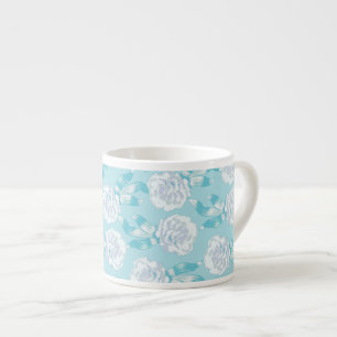 Carnação aqua padrão azul café espresso caneca