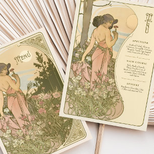 Carnação Art Nouveau Cartão de Deusa Floral