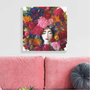 Carnação Blooms of Winter Grace: Canvas de janeiro