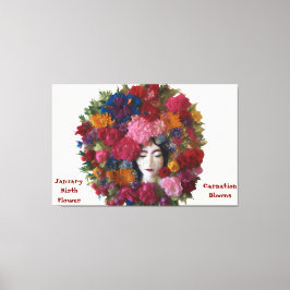 Carnação Blooms of Winter Grace: Canvas de janeiro
