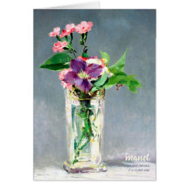 Carnações Manet e clematis Cartão de saudação Flor