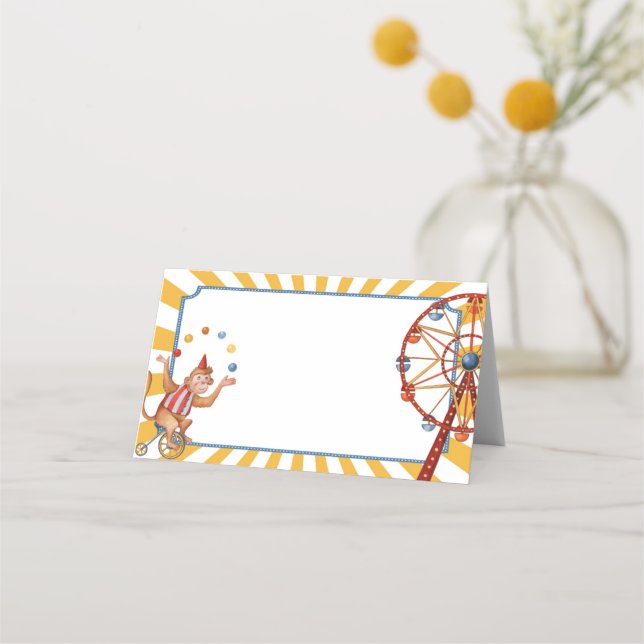 carnaval de animais de circo cartões de lugar para (Frente)