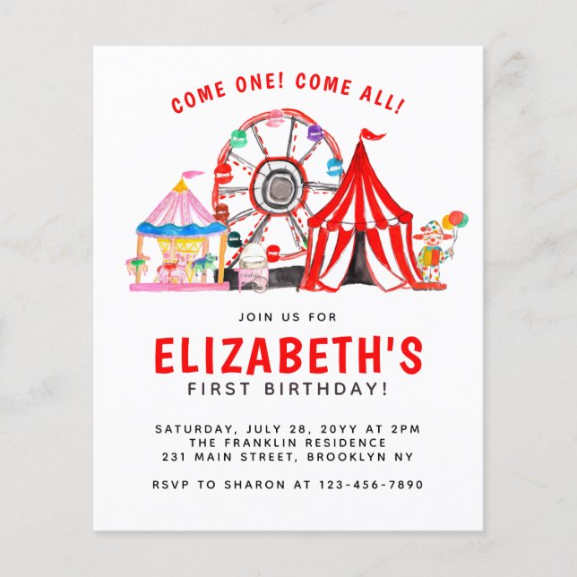 Carnaval de Orçamento tenda de palhaço de palhaço  (Frente)