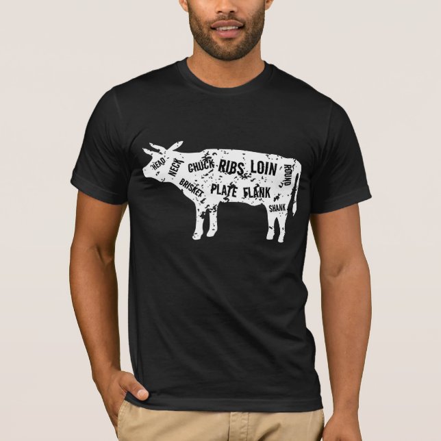 Carne de bovino corta camisa de vaca para amantes  (Frente)