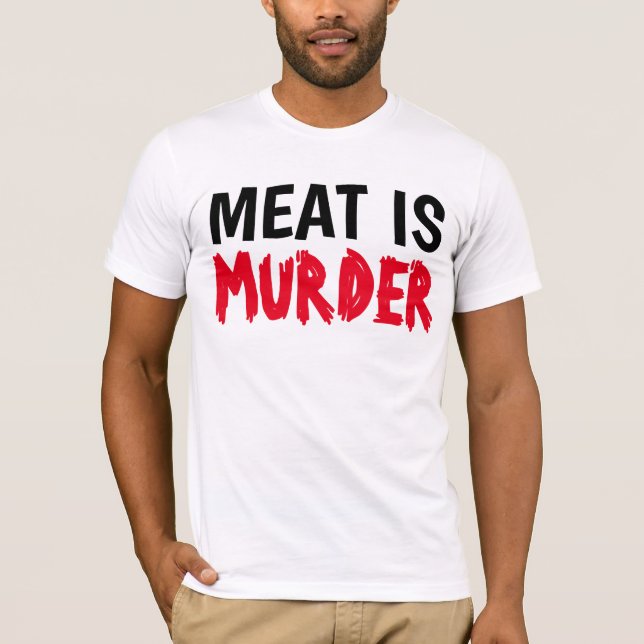 CARNE É T-shirts DE ASSASSINATO, Vegan Vegetariano (Frente)