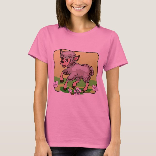 Carneiros na camiseta das flores (Frente)