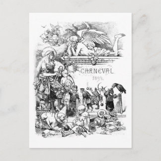 Carneval 1894 Cartão postal Vintage