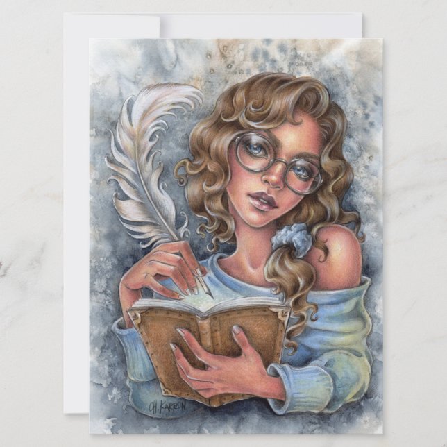 Caro Cartão de Arte de Livro de Caneta de Folha de (Frente)