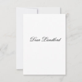 Caro cartão de saudação do senhorio