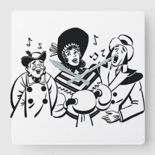 **CAROLERS DE NATAL** RELÓGIO DE PAREDE QUADRADA