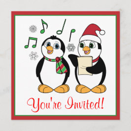 Caroling Penguins Convite de festas de Natal