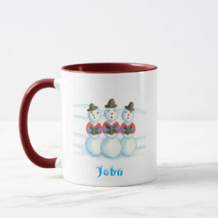 Caroling Snowmen Personalizado de Canecas de Natal