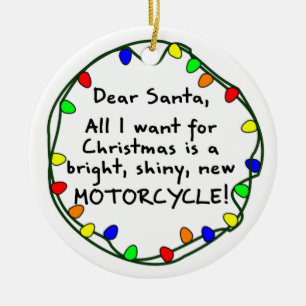 Caros enfeites de natal da motocicleta do papai