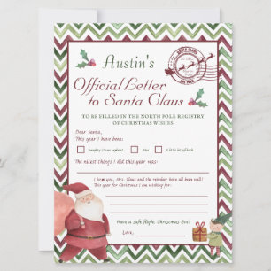 Caros Papais noeis Crianças Personalizadas Carta