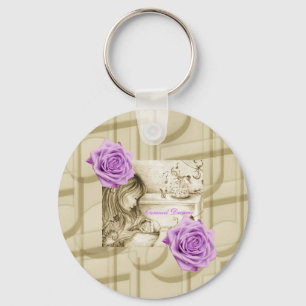 Carousel Dreams Music & Rosa Button Chaveiro