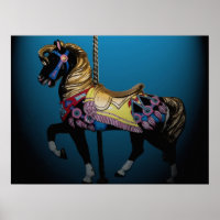 Carousel Horse 32 x 24 Poster