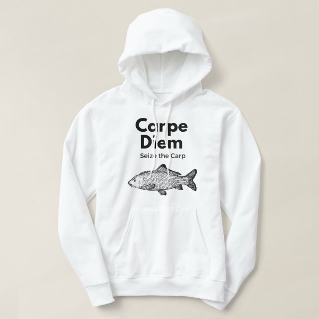 Carpe Diem Agarra o Camisa de Pesca da Carpa, Engr (Frente do Design)