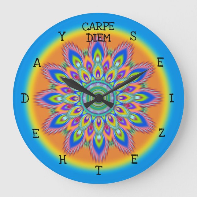 Carpe Diem aproveite o dia do relógio de Mandala. (Frente)