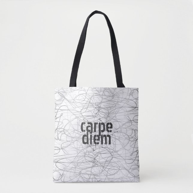 carpe diem citando o desenho abstrato da bolsa (Frente)