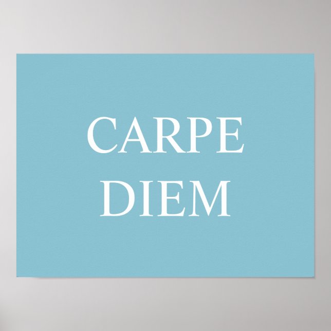 Carpe Diem Latin Cote Impressão - Turquesa (Frente)
