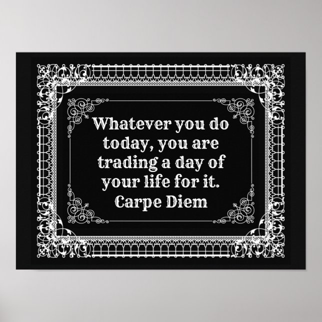 Carpe Diem Poster para enquadramento (Frente)