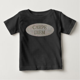 Carpe Diem Stone, camiseta preta de bebê