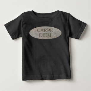 Carpe Diem Stone, camiseta preta de bebê