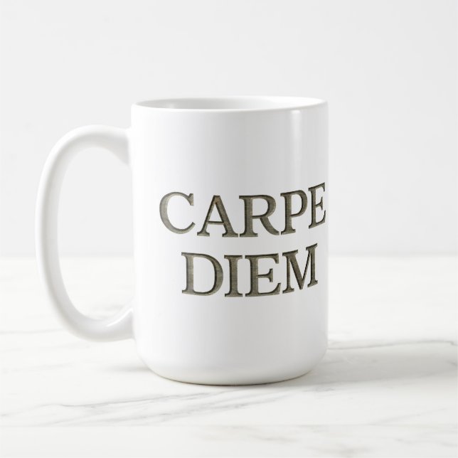 Carpe Diem Stone White caneca (Esquerda)