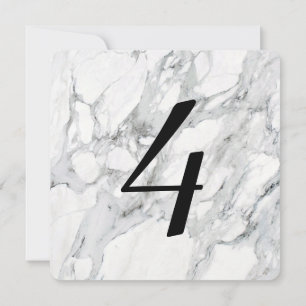 Carrara Marble Table Number Cards Faux Convites