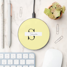 Carregador sem Fios de Pastel Amarelo Personalizad