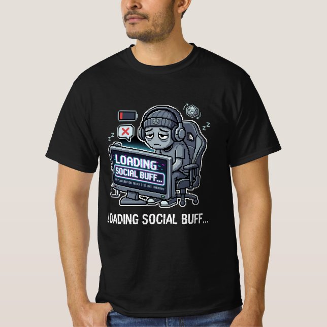 Carregando Buff Social... Camiseta de Gamer (Frente)