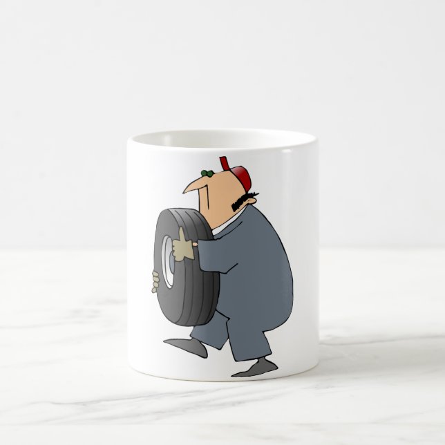 Carregando Mecânico Uma Caneca De Pneus (Centro)