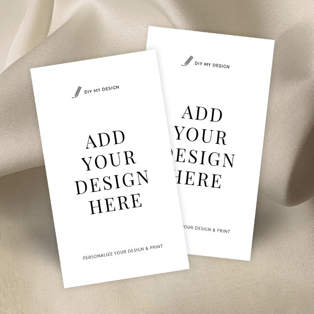 Carregar Impressão Vertical Cartão de visita (Upload your artwork and print your custom vertical business cards)