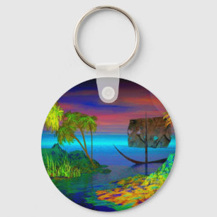 Carribean Colorido Por David Wilder chaveiro
